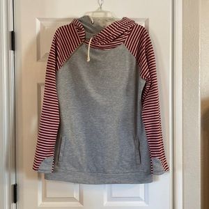 Zippered double hoodie